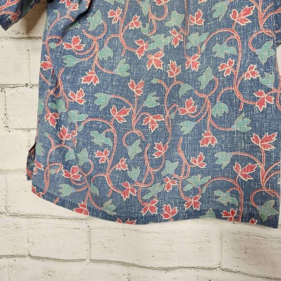 Reyn Spooner Men's Blue Chambray Short Sleeve Hawaiian Shirt Reverse Print XL - Picture 11 of 11
